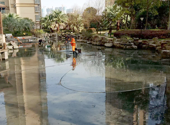 珠海景观池淤泥清理